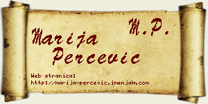 Marija Perčević vizit kartica